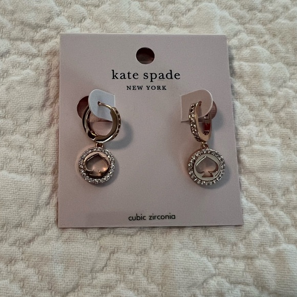 Kate Spade “Spot the Spade” Earrings in Rose Gold - Picture 2 of 3